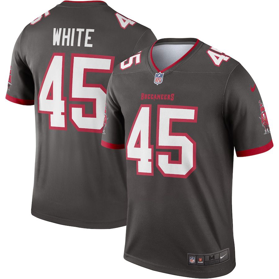Men Tampa Bay Buccaneers #45 Devin White Nike Pewter Alternate Legend NFL Jersey->tampa bay buccaneers->NFL Jersey
